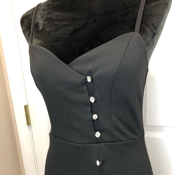 Trixxi black dress with rhinestones size 3 - Picture 6 of 12